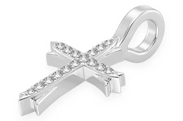 0.10CTW Round Diamond Cross Pendant