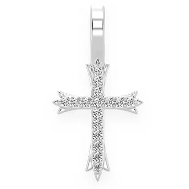 0.10CTW Round Diamond Cross Pendant