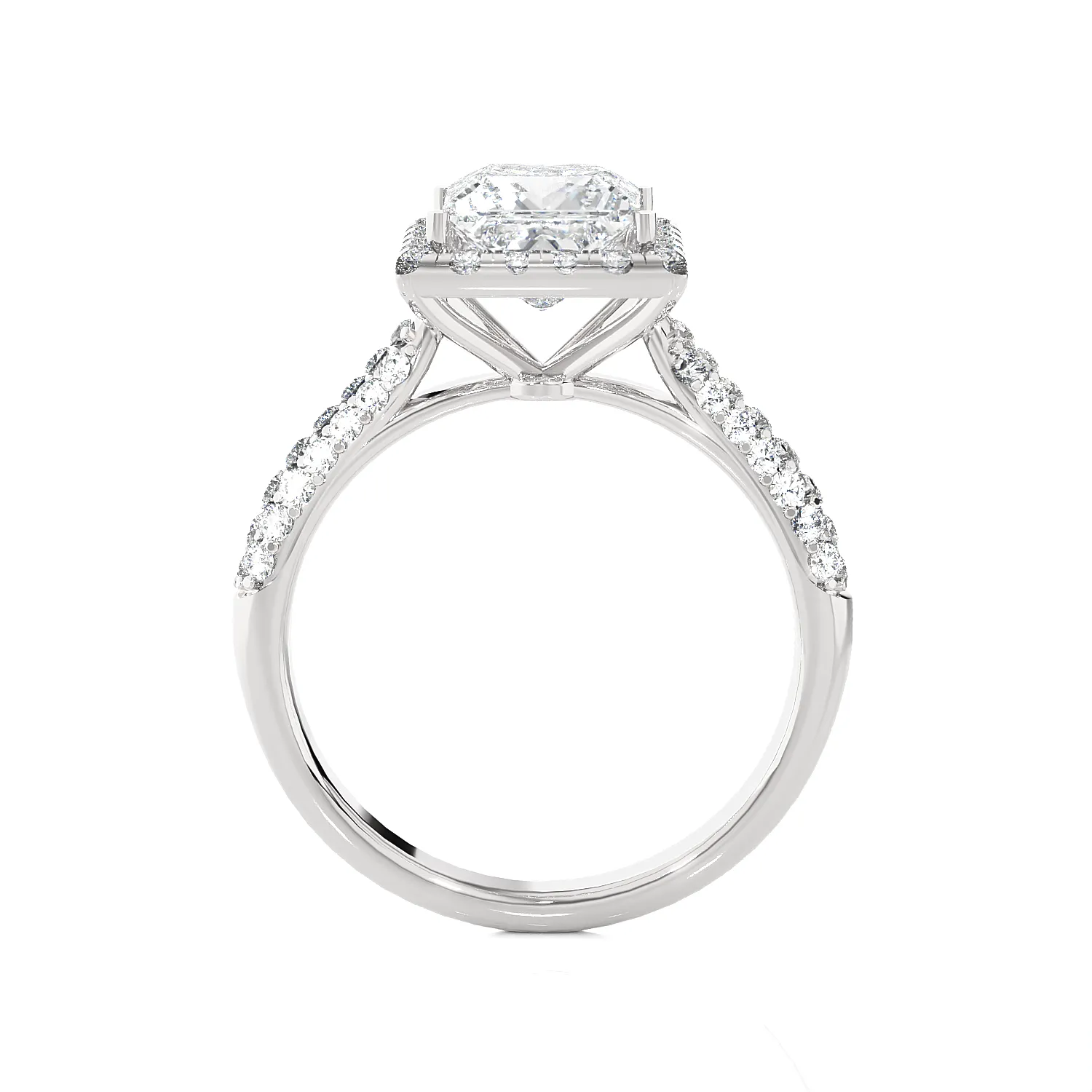 1 1/2 ctw Princess-Cut Lab Grown Diamond Halo Engagement Ring