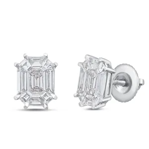 10K White Gold 0.88ct Shyne Collection Emerald Studs