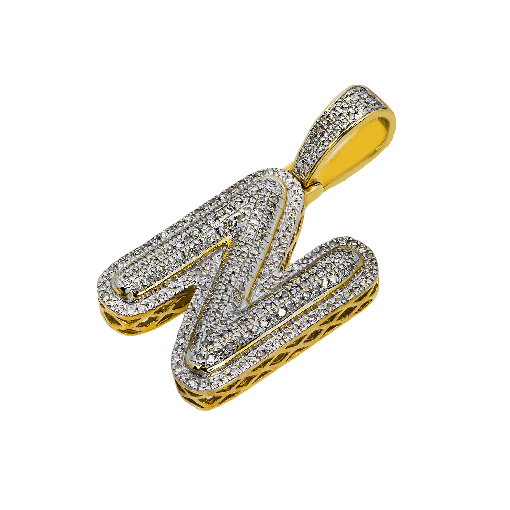 10k Yellow Gold Diamond N Pendant 0.41 Ctw