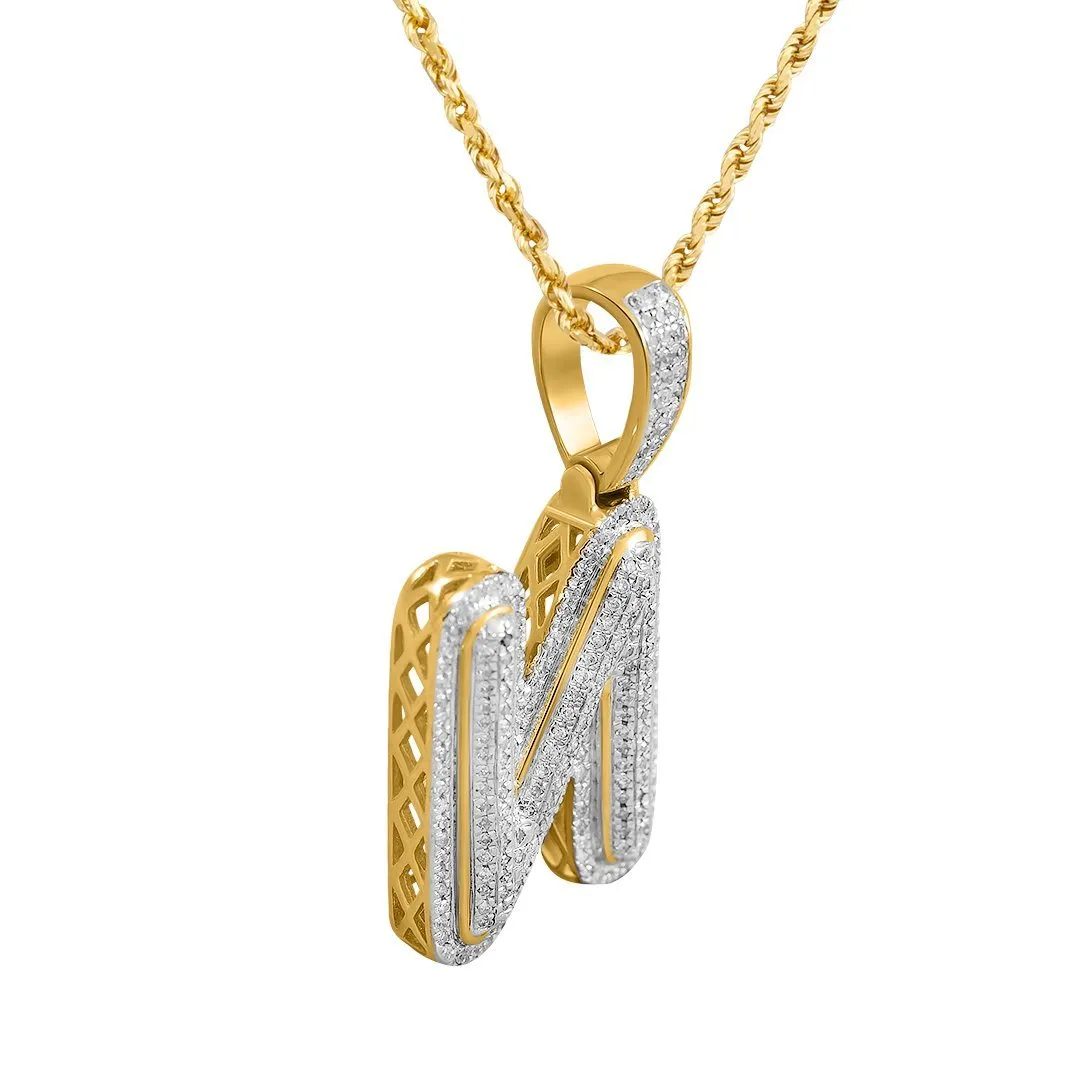 10k Yellow Gold Diamond N Pendant 0.41 Ctw