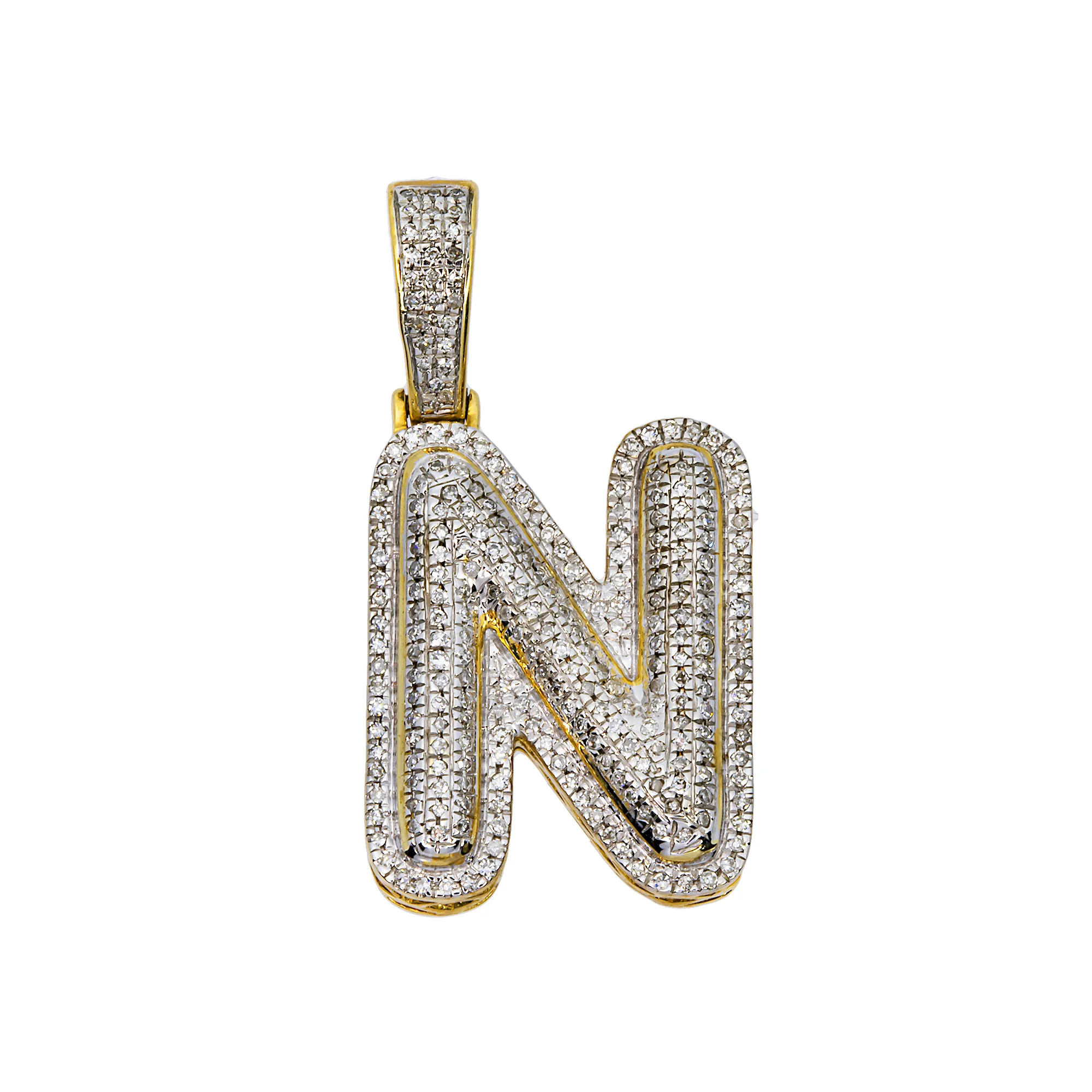 10k Yellow Gold Diamond N Pendant 0.41 Ctw