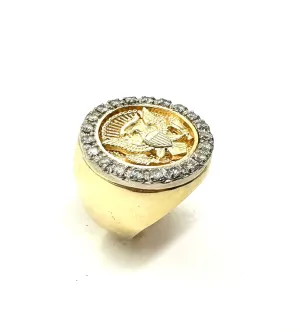 1.10 CTW Diamond Framed Eagle Ring