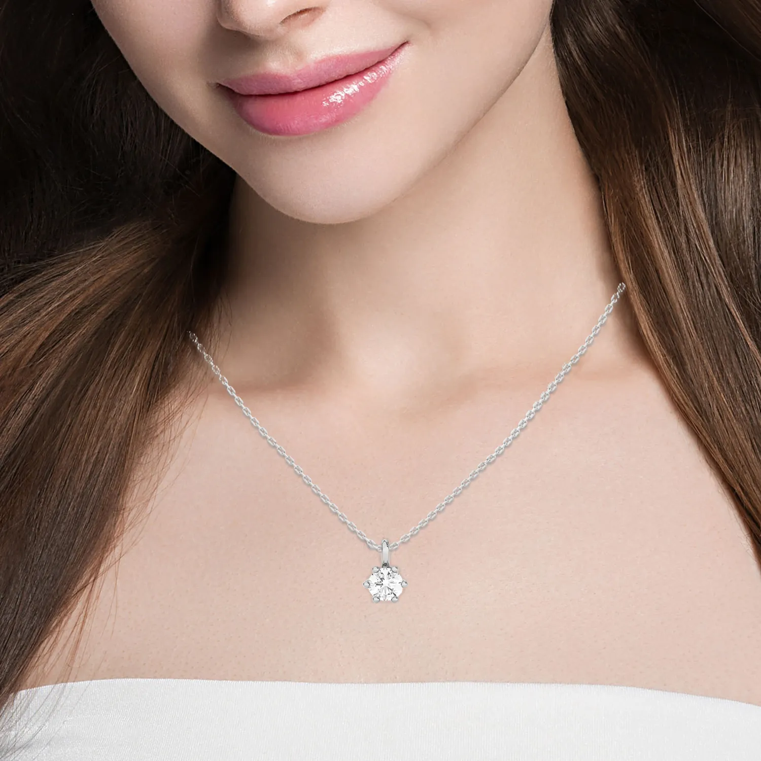 1/10  ctw Round Lab Grown Diamond Solitaire Pendant