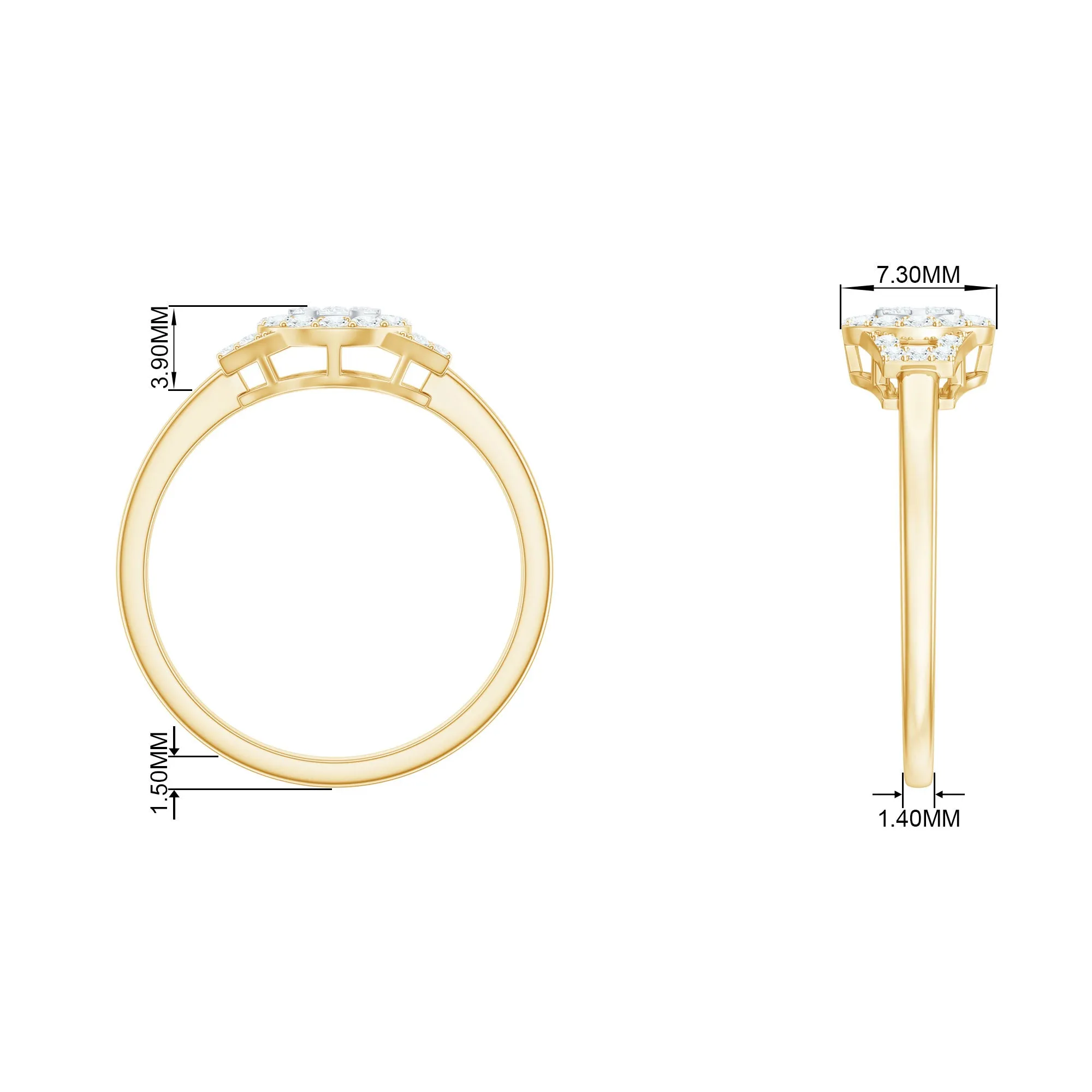 1/4 CT Minimal Diamond Engagement Ring in Gold