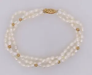 14K Freshwater Seed Pearl Necklace and Bracelet Set