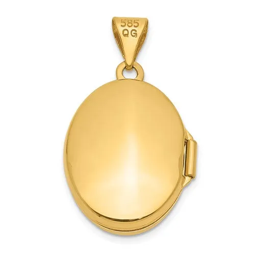 14k Gold Domed 24mm Oval Locket