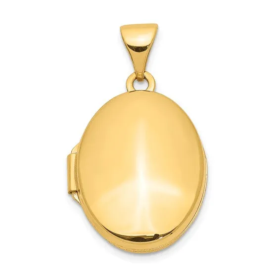 14k Gold Domed 24mm Oval Locket