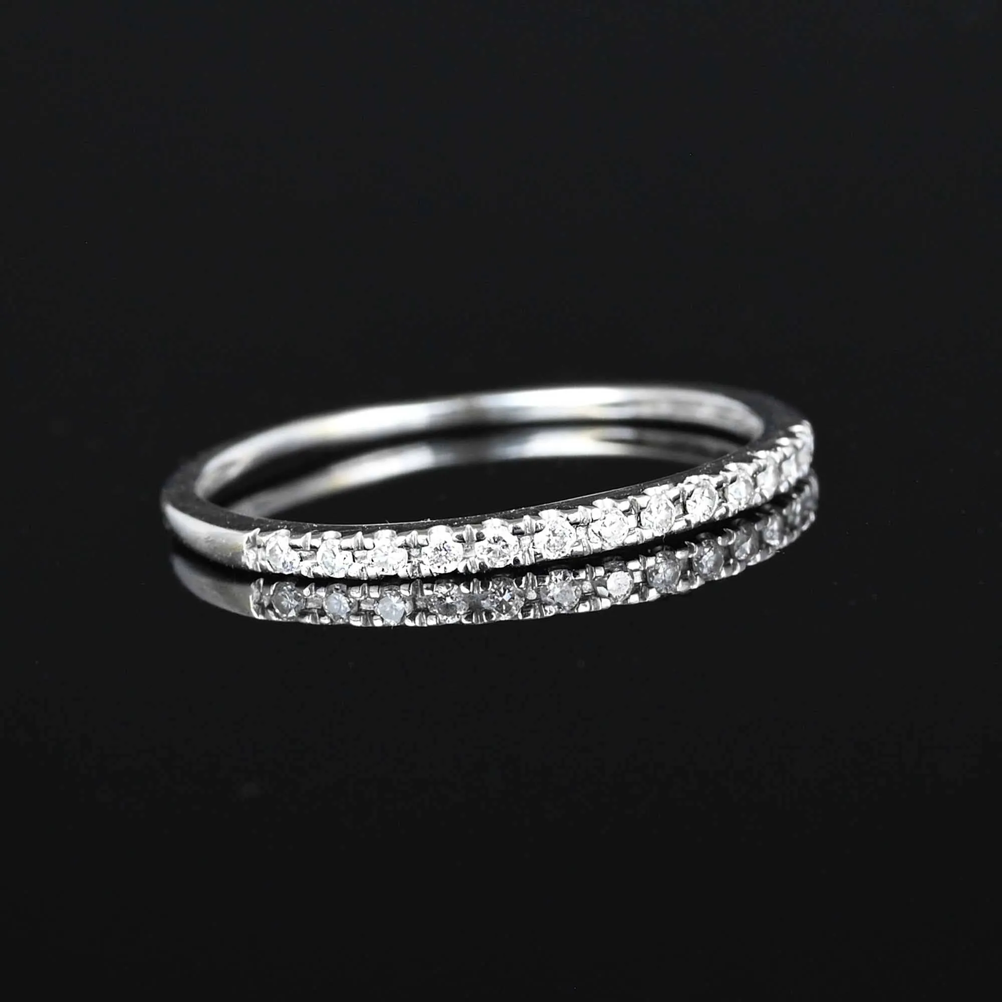 14K White Gold Diamond Half Eternity Ring Band