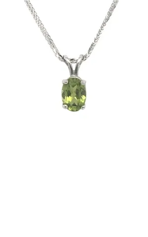 14K WHITE GOLD PERIDOT PENDANT  G12096