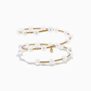 14K Yellow Gold Cultured Fresh Water Pearl Wrap Bracelet