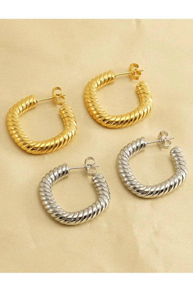 18K GOLD PLATED STAINLESS STEEL EARRINGS, SIZE