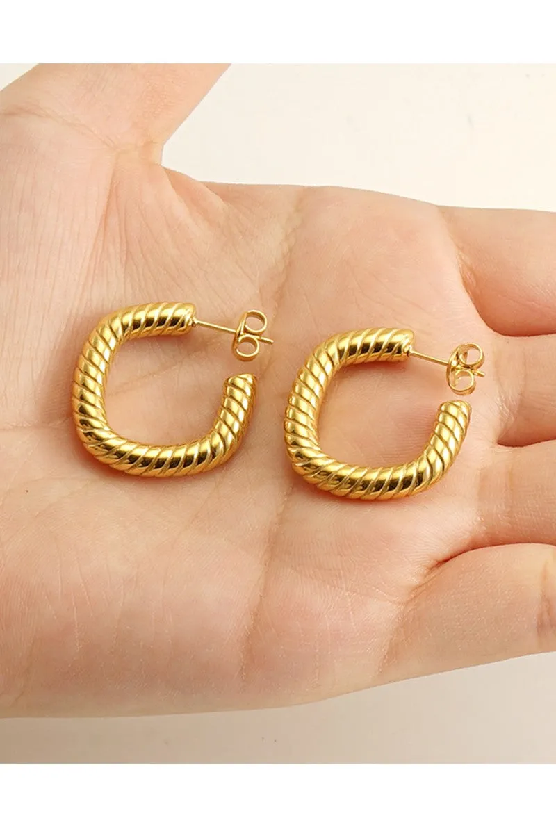 18K GOLD PLATED STAINLESS STEEL EARRINGS, SIZE