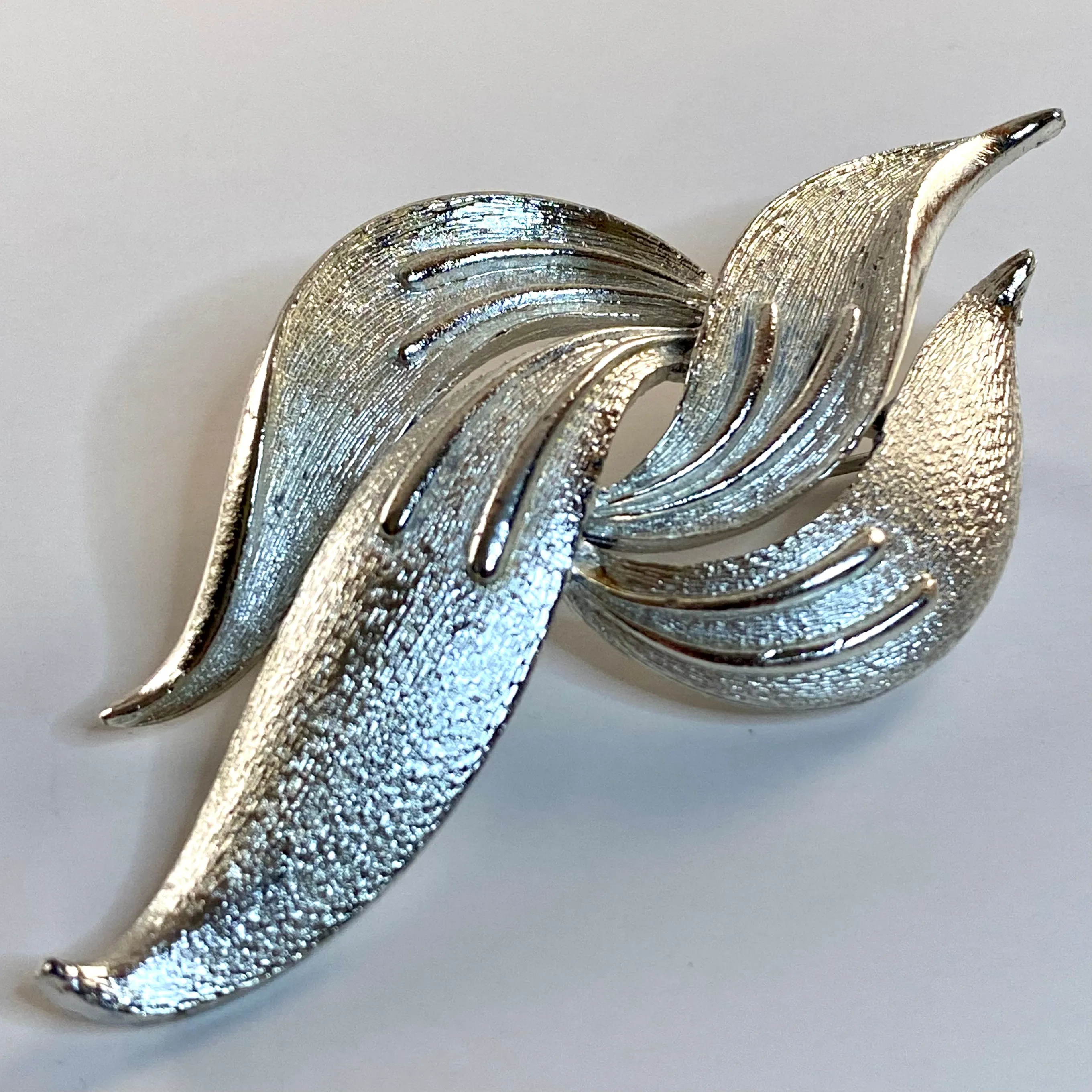 1950s Coro Pegasus Large Leaf Brooch