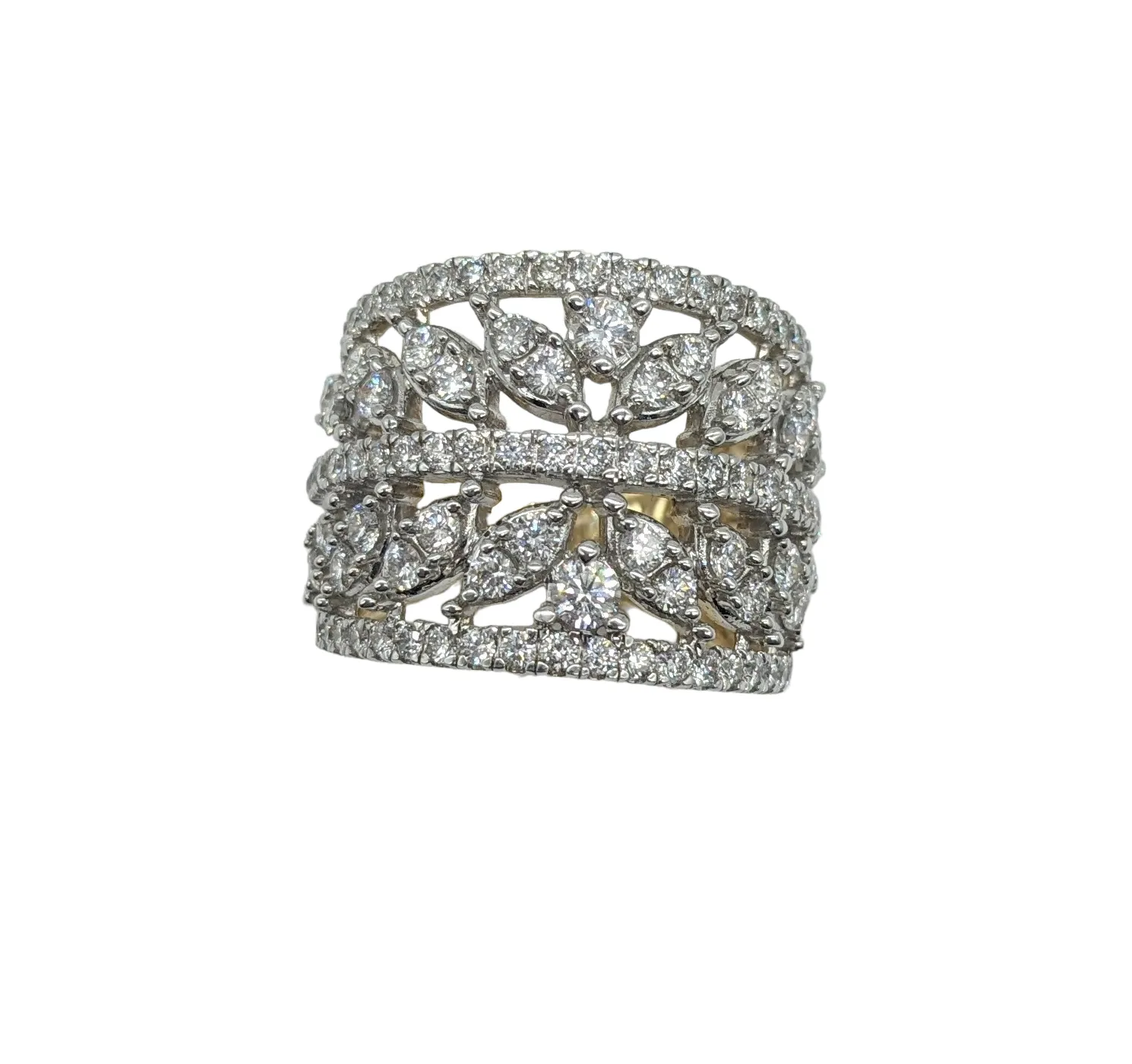 2 Carat Diamond Open Leaf Band