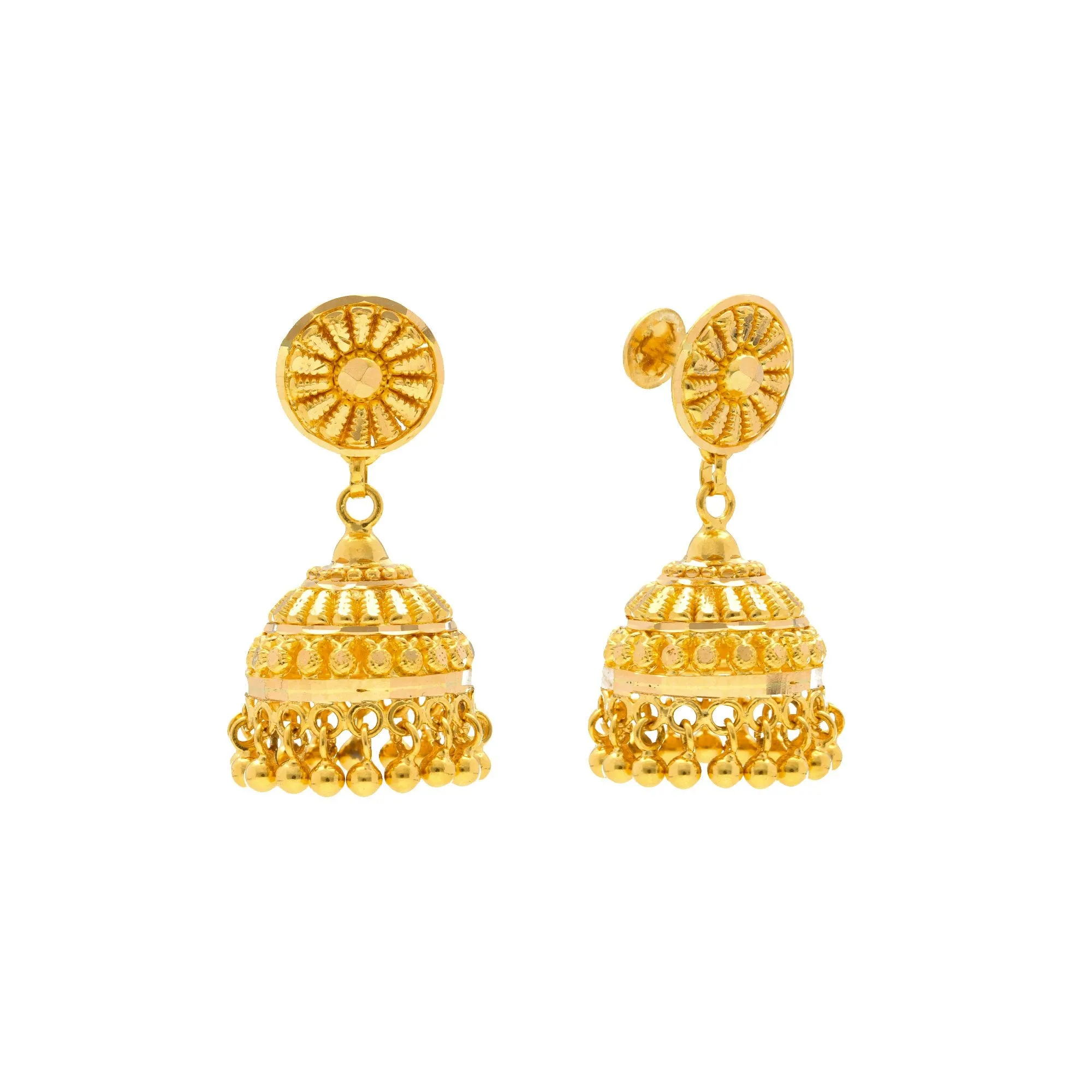 22K Gold Jhumki Earrings