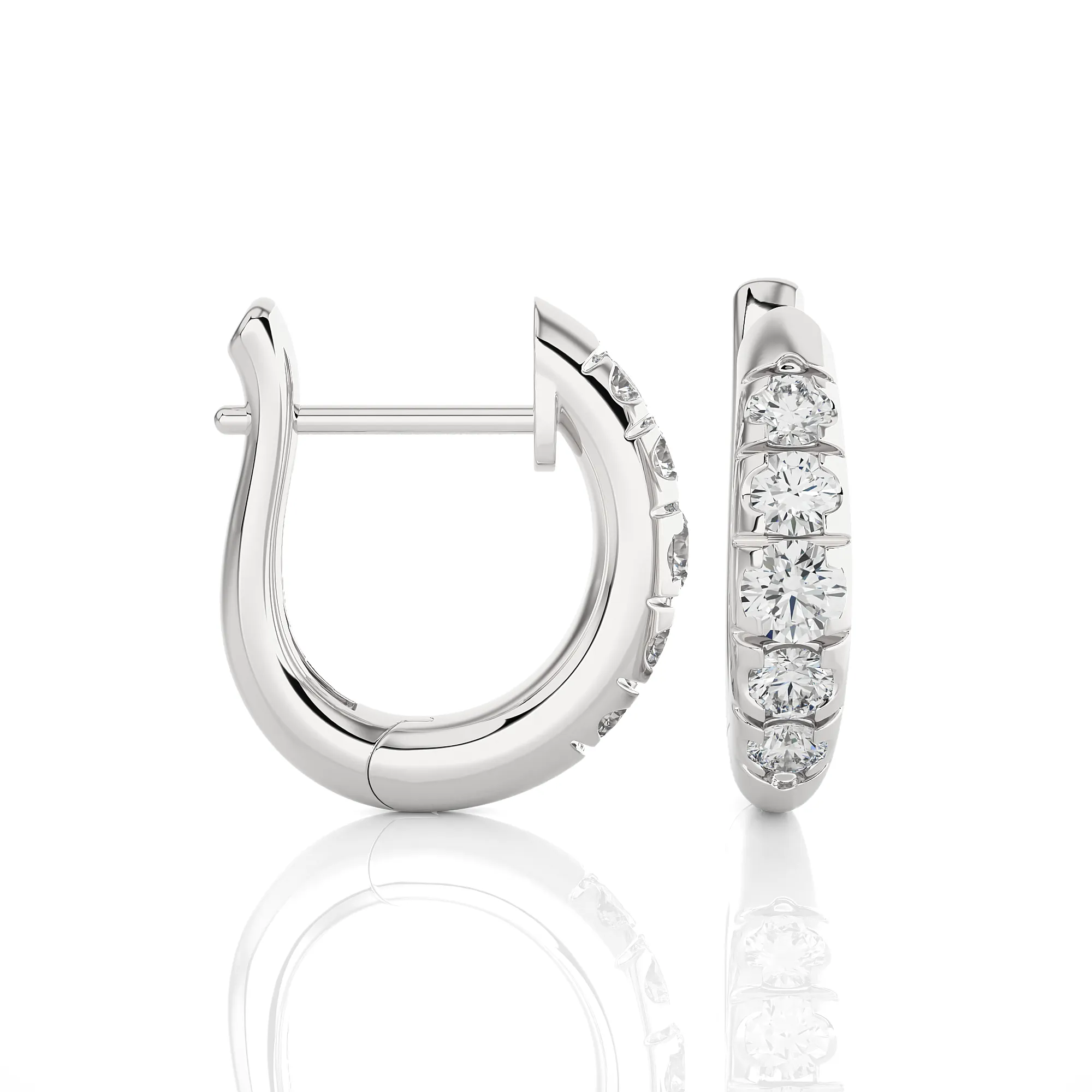 7/8 ctw Round Lab Grown Diamond Hoop Earrings