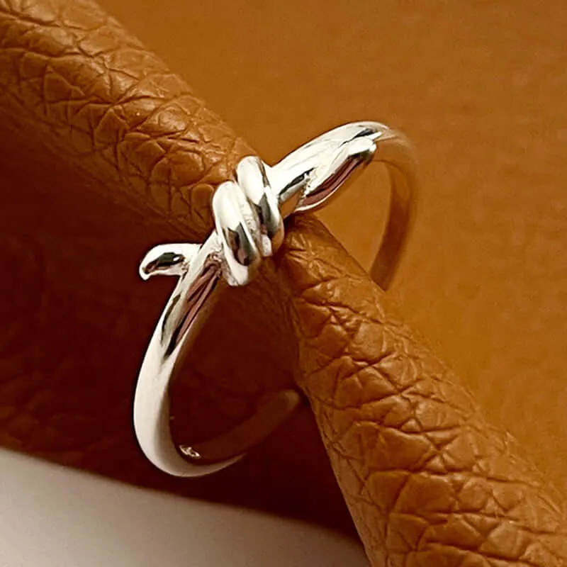 925 Sterling Silver Designer Knotted Plain Ring