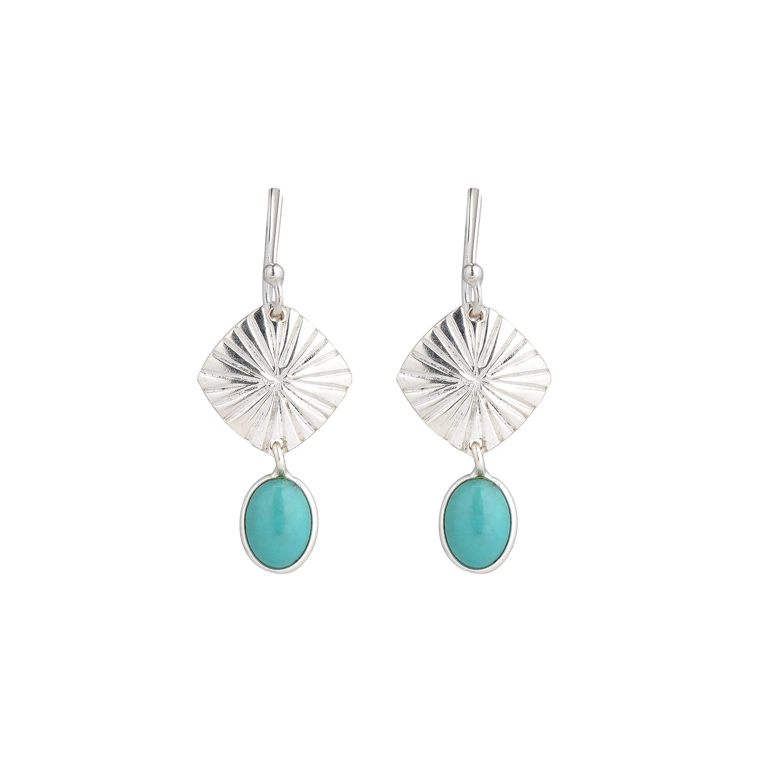 925 Sterling Silver Earrings - Amazonite Stone