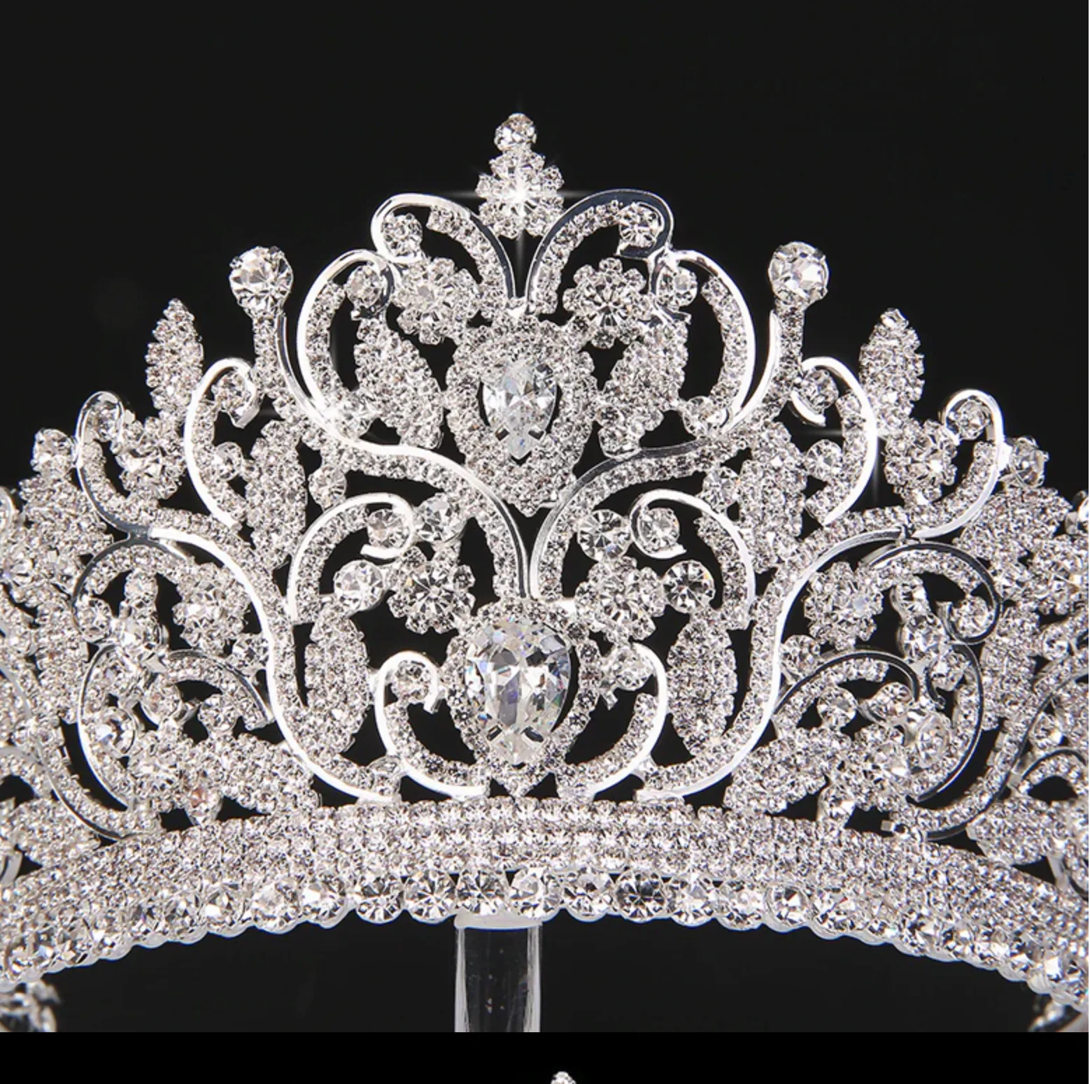 AAA CZ Luxury Rhinestone Wedding Crown Hair Accessory