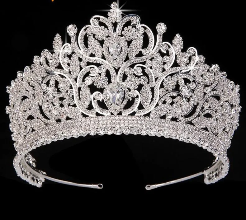 AAA CZ Luxury Rhinestone Wedding Crown Hair Accessory