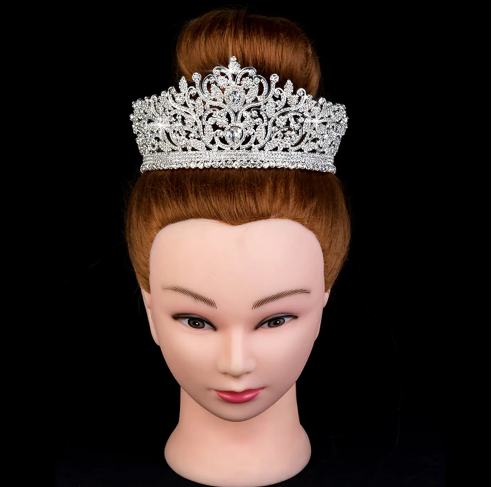 AAA CZ Luxury Rhinestone Wedding Crown Hair Accessory