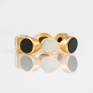 Adele Single Cuff (Black Onyx & Mother Of Pearl)