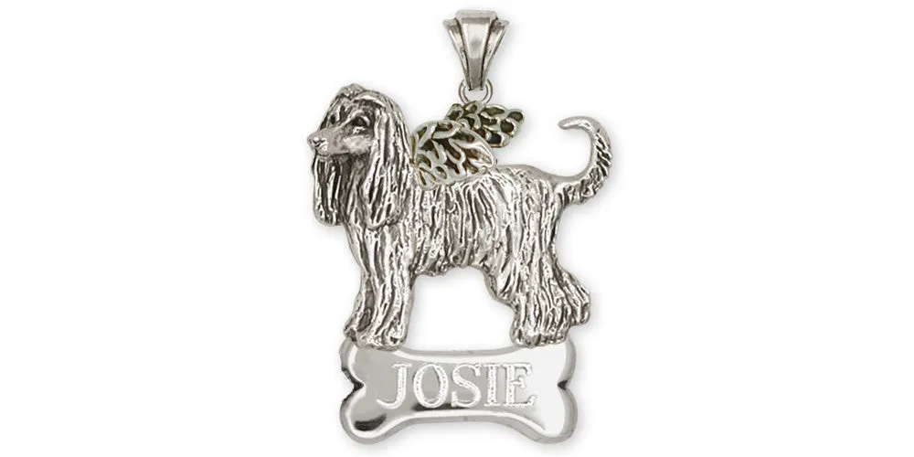 Afghan Hound Angel Pendant Jewelry Sterling Silver Handmade Dog Pendant AF1-ANP