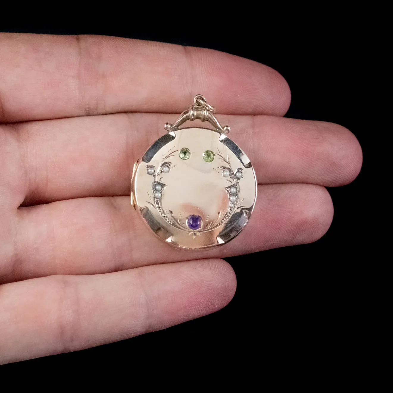 Antique Edwardian Suffragette Locket 9Ct Gold Circa 1910