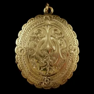 Antique Victorian Mourning Locket 18Ct Gold Back And Front Circa 1840