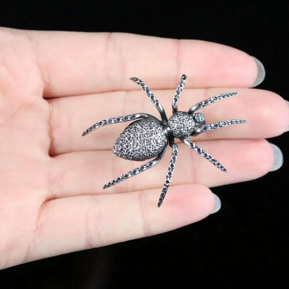 Antique Victorian Silver Spider Brooch Circa 1880