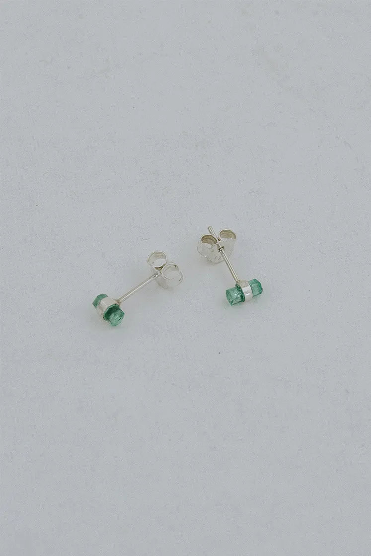 Banded Crystal Studs - Emerald