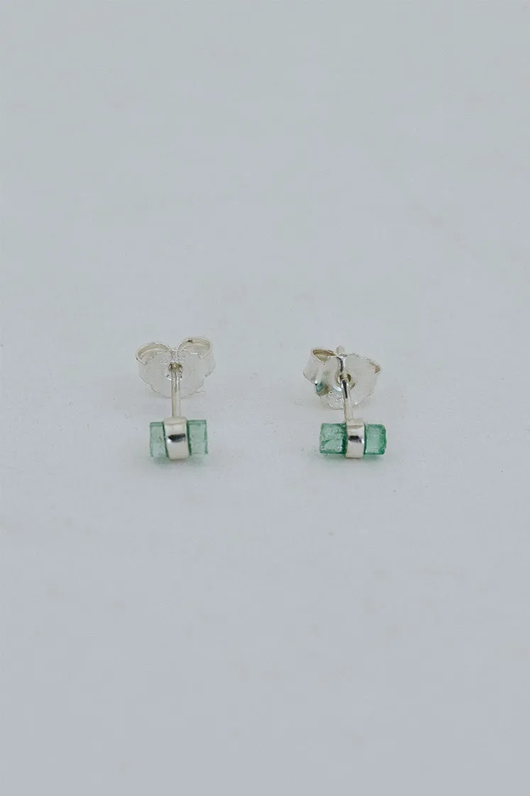 Banded Crystal Studs - Emerald