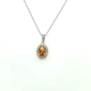 Birthstone and Diamond Pendant