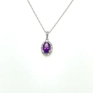 Birthstone and Diamond Pendant