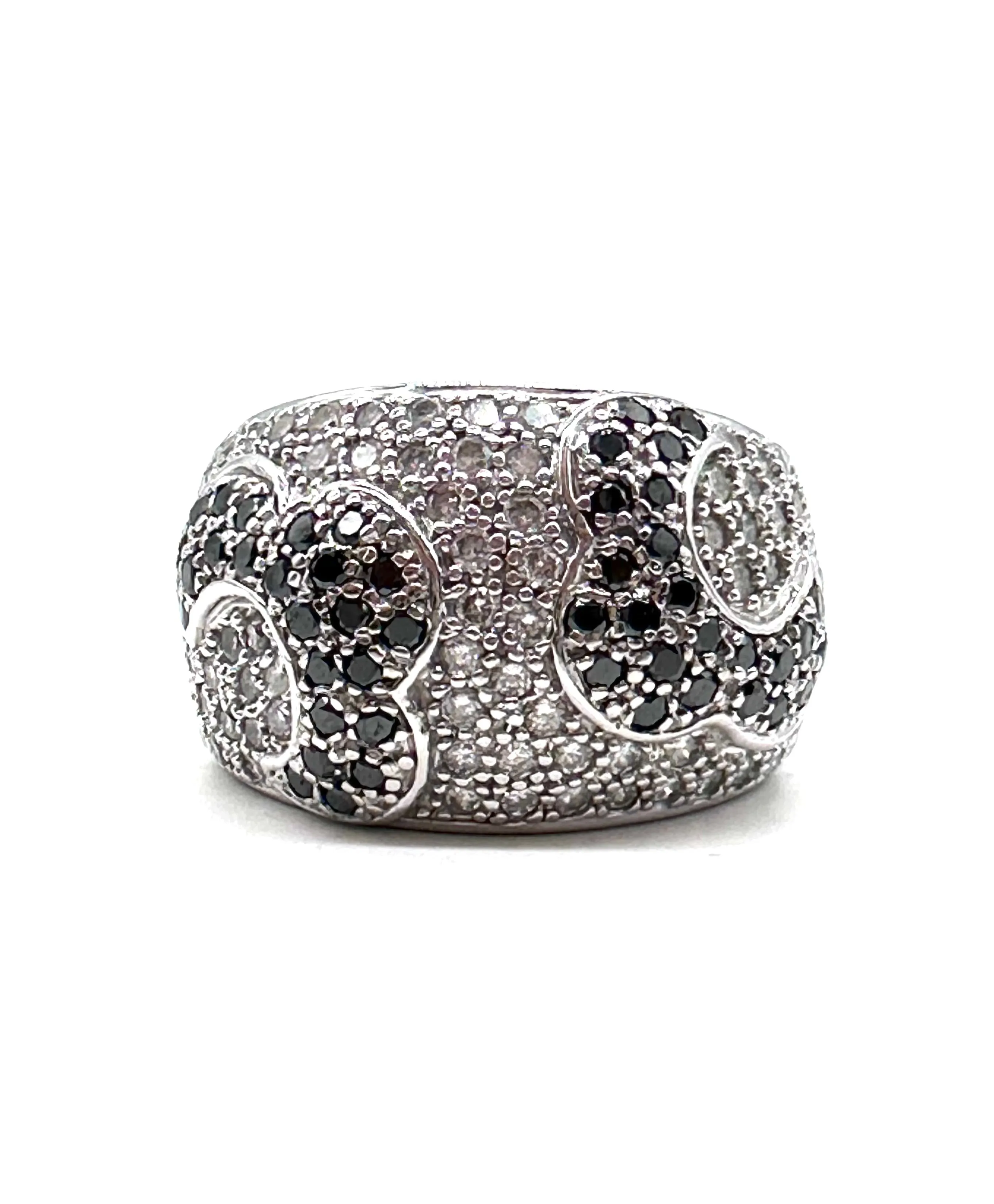 Black and White Diamond Dome Ring