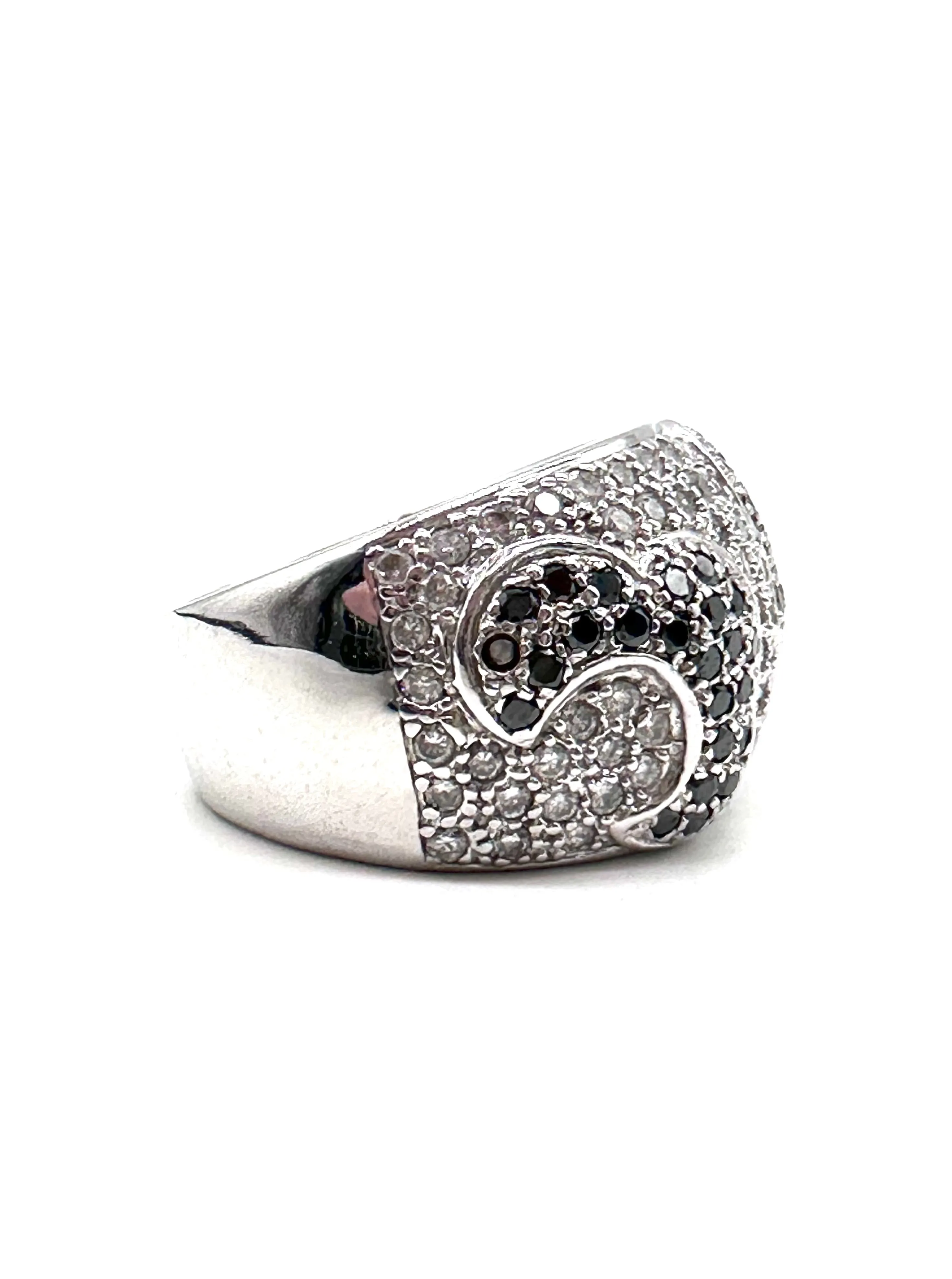 Black and White Diamond Dome Ring