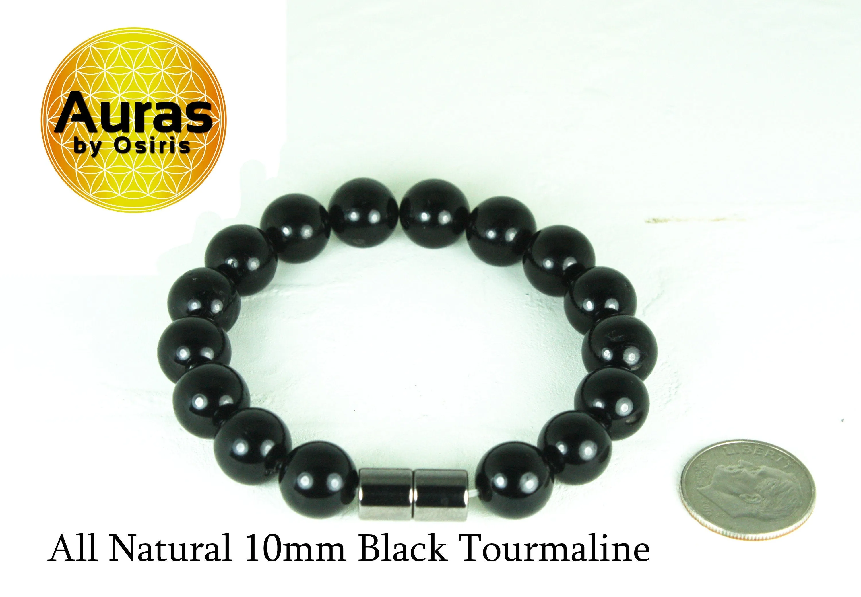 Black Tourmaline Bracelet 8/10/12mm Bead Diameter Gemstones - Protection Bracelet - Emf Protection - Tourmaline Jewelry - Empath Protection