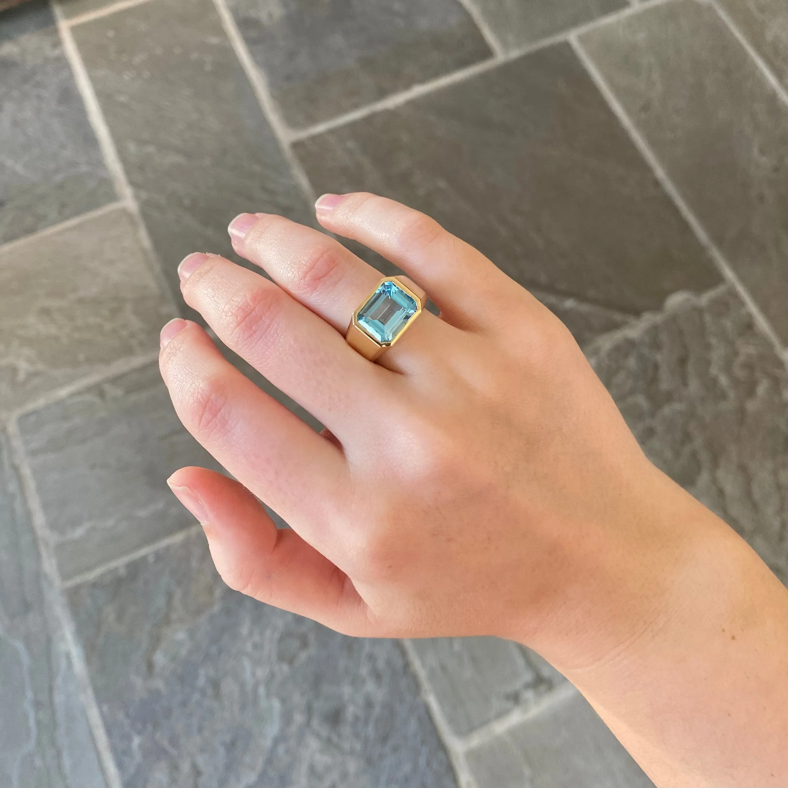 Blue Topaz Statement Ring