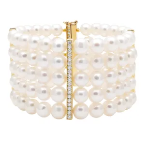 Bracelet - Fresh Water Pearl And Diamond (2396D)