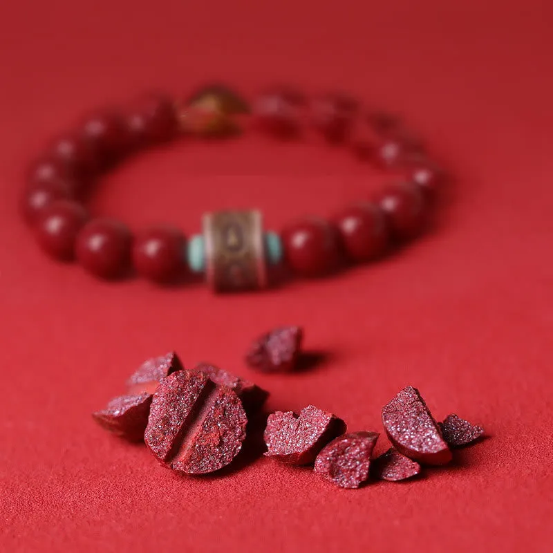 Buddha Stones 925 Sterling Silver Chinese Zodiac Natal Buddha Cinnabar Om Mani Padme Hum Calm Bracelet