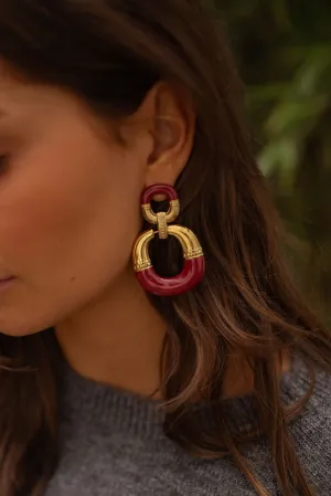 Burgundy Fexi Earrings