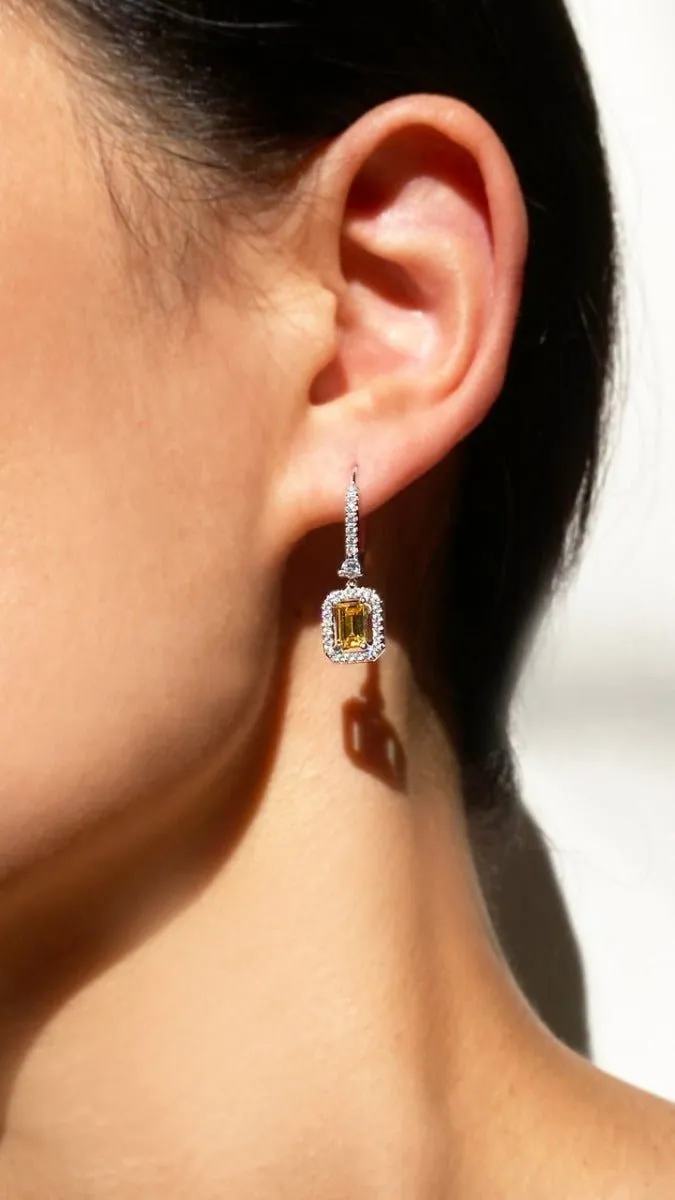 CARAT* London Moxie Borderset Drop Earrings Yellow