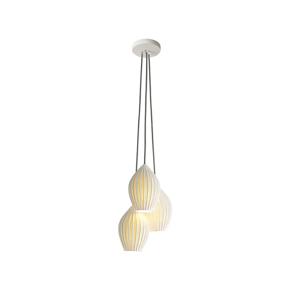 Ceramic Ribbed Pendant Light