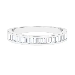 Channel Set Certified Moissanite Half Eternity Band Ring