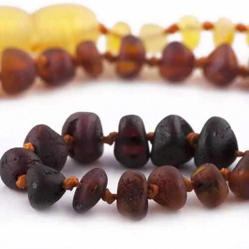 Child Ombre Raw Rainbow Baltic Amber Anklet Bracelet