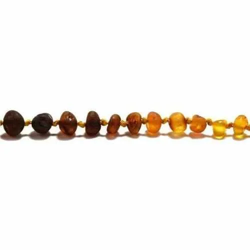 Child Ombre Raw Rainbow Baltic Amber Anklet Bracelet