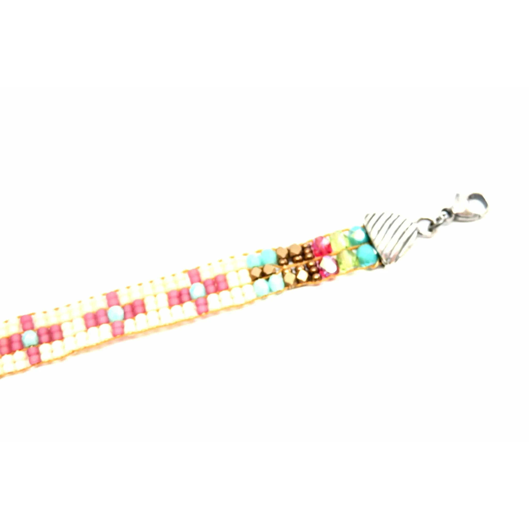 Chili Rose  "Tiny Pink Cross" Mini  Bracelet by Adonnah Langer