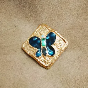 Christian Lacroix Blue  Butterfly Brooch